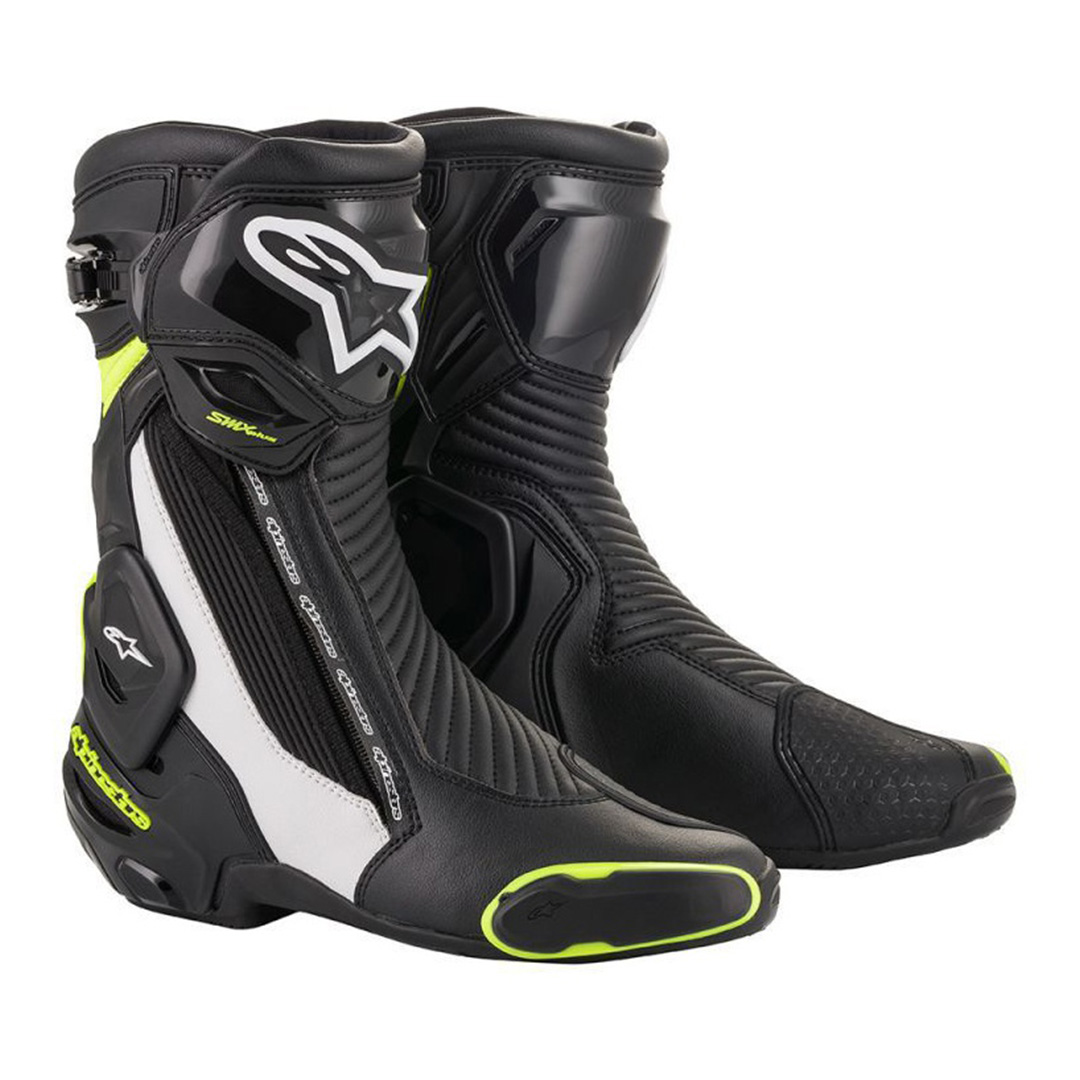 Dámské moto boty Alpinestars SMX Plus 2 černá/bílá/žlutá fluo 202