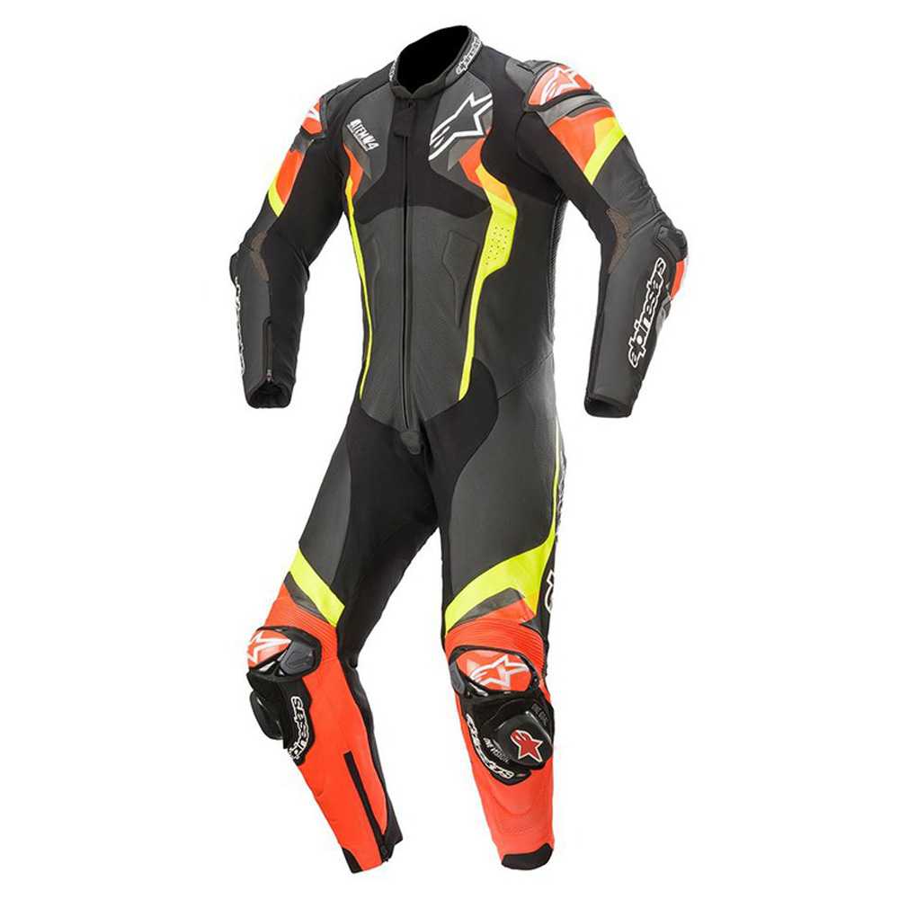 Jednodílná moto kombinéza Alpinestars Atem 4 černá/červená fluo/ž