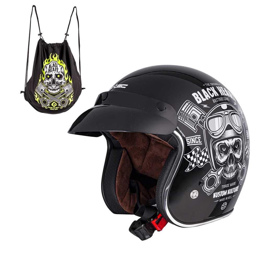 Moto přilba W-TEC Black Heart Kustom  Skull