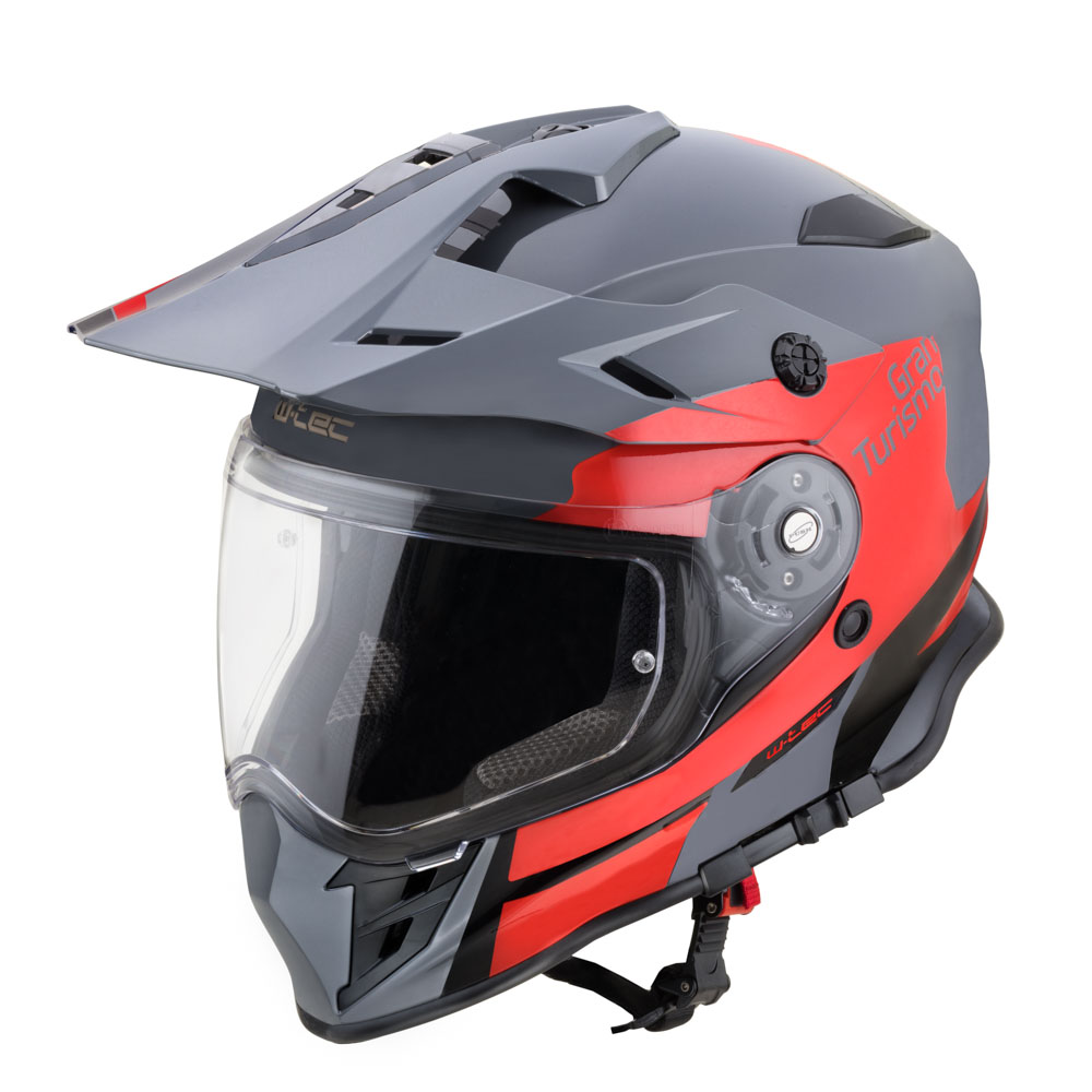 Moto přilba W-TEC V331 PR Graphic  Red-Grey  M (57-58)