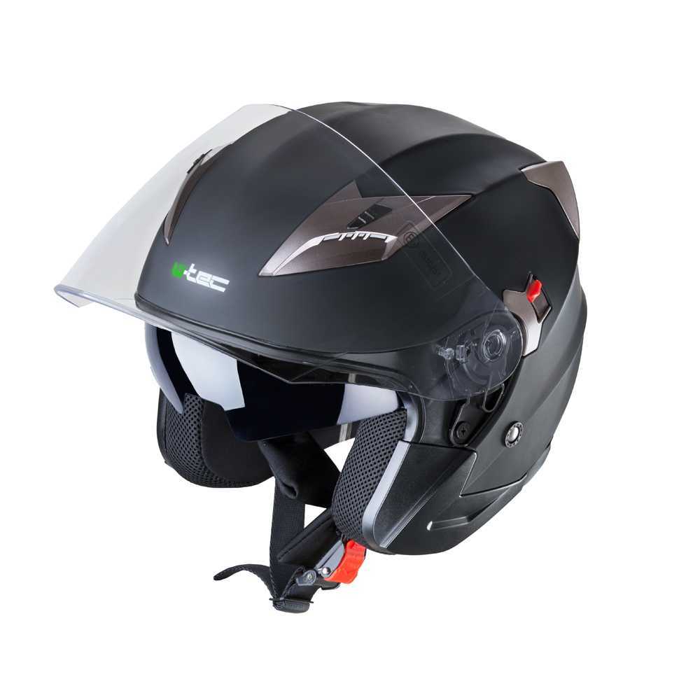 Moto přilba W-TEC YM-627  Matt Black-Bronze  M (57-58)