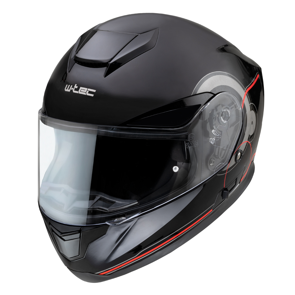 Moto přilba W-TEC Yorkroad Fusion  Black Grey Red Glossy