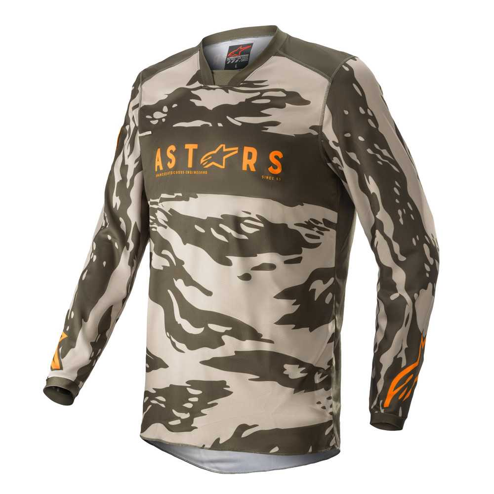 Motokrosový dres Alpinestars Racer Tactical zelená/pískový maskáč