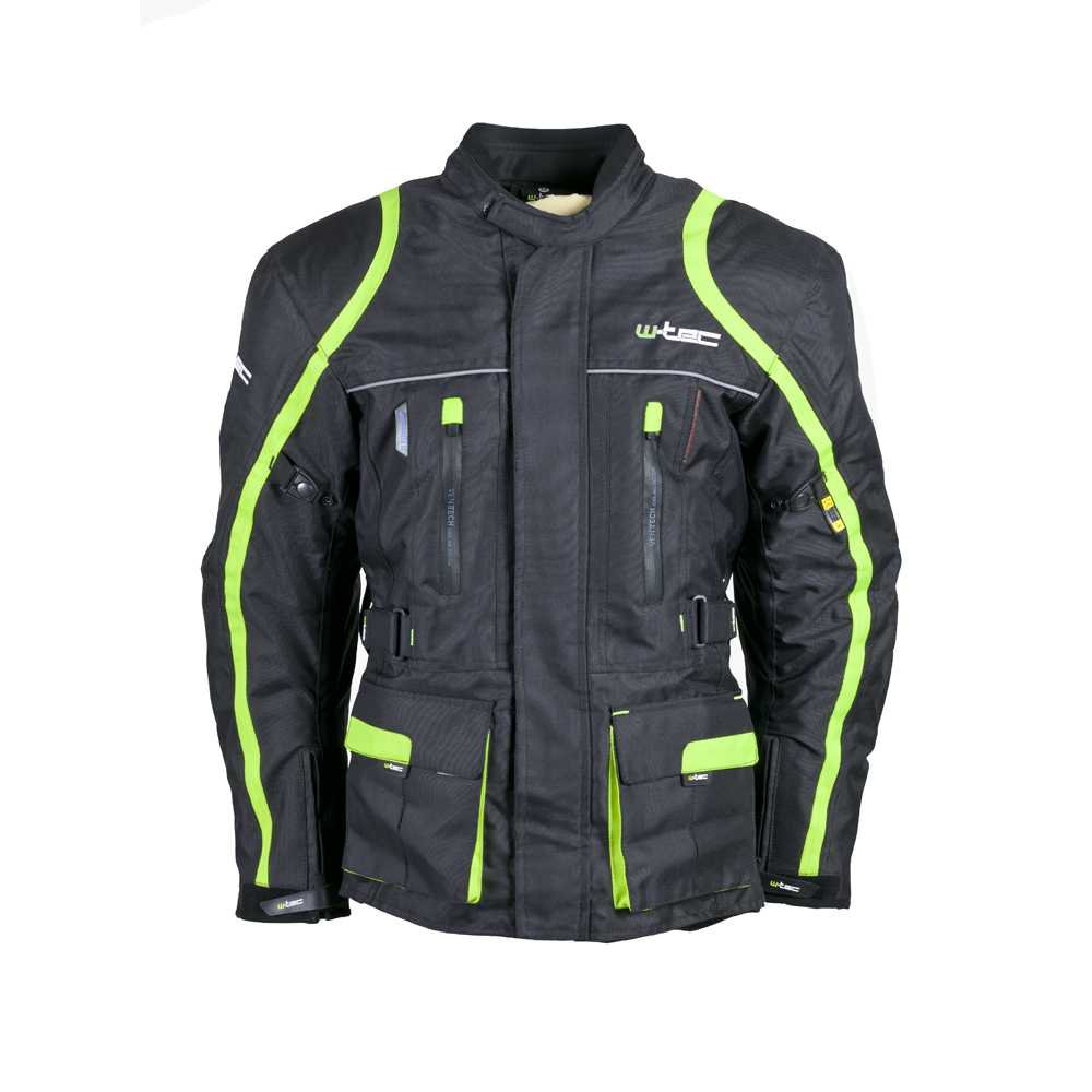 Pánská dlouhá moto bunda W-TEC Glomnitz  černo-zelená  6XL