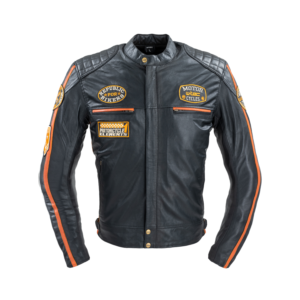 Pánská kožená moto bunda W-TEC Sheawen Classic  černá  6XL