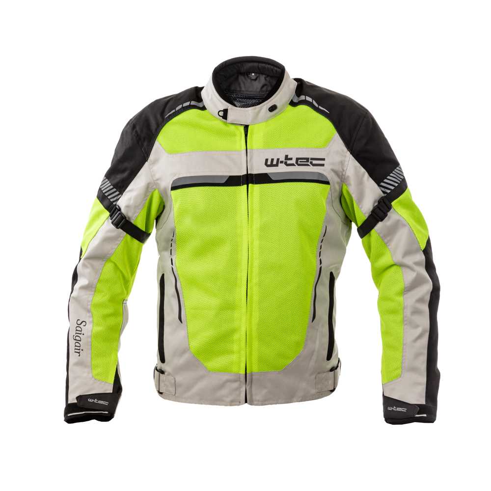 Pánská letní moto bunda W-TEC Saigair  Fluo Yellow-Gray  5XL