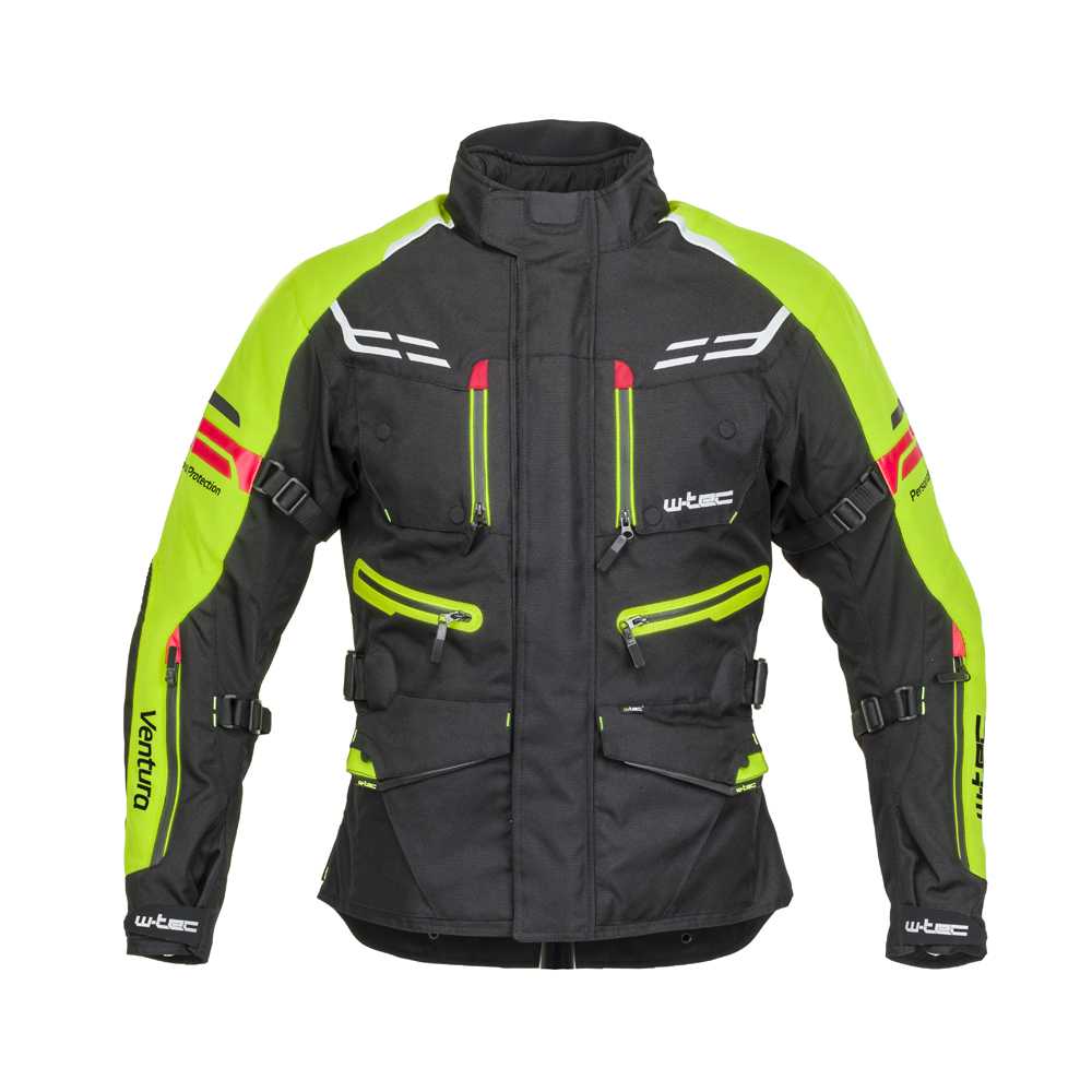 Pánská moto bunda W-TEC Ventura  černá-fluo žlutá  L