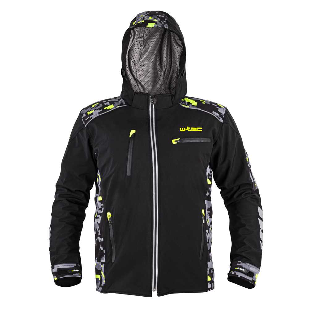 Pánská softshellová moto bunda W-TEC Kybero  černá-fluo  L