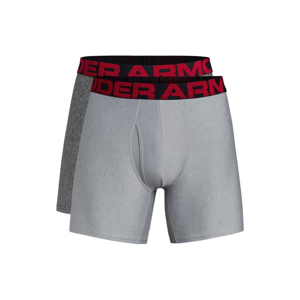 Pánské boxerky Under Armour Tech 3in 2ks  Mod Gray Light Heather