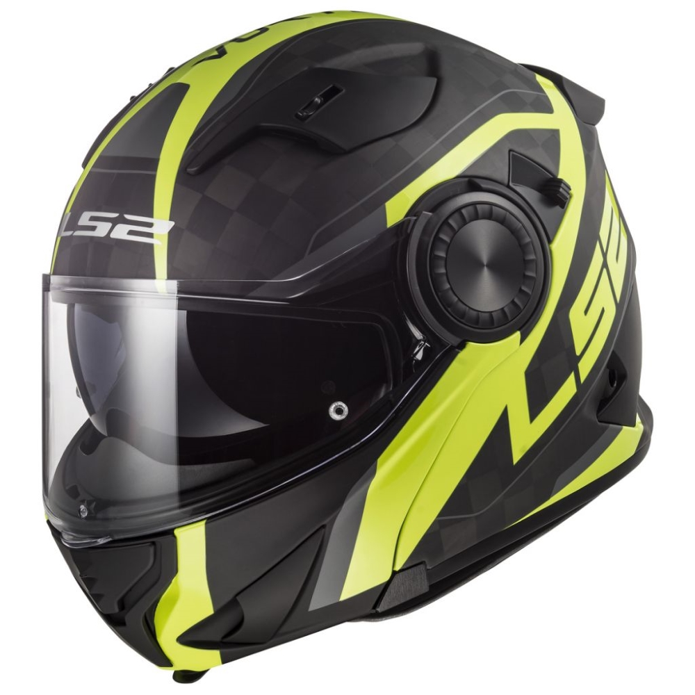 Výklopná přilba LS2 FF313 Vortex  Carbon Hi Vis Yellow  S (55-56)