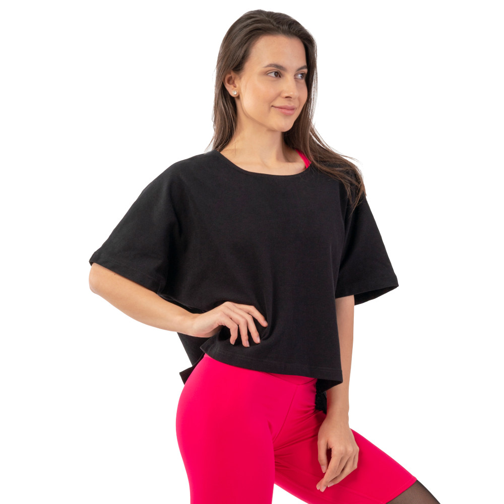 Volné crop triko Nebbia "The Minimalist"  černá  M/L