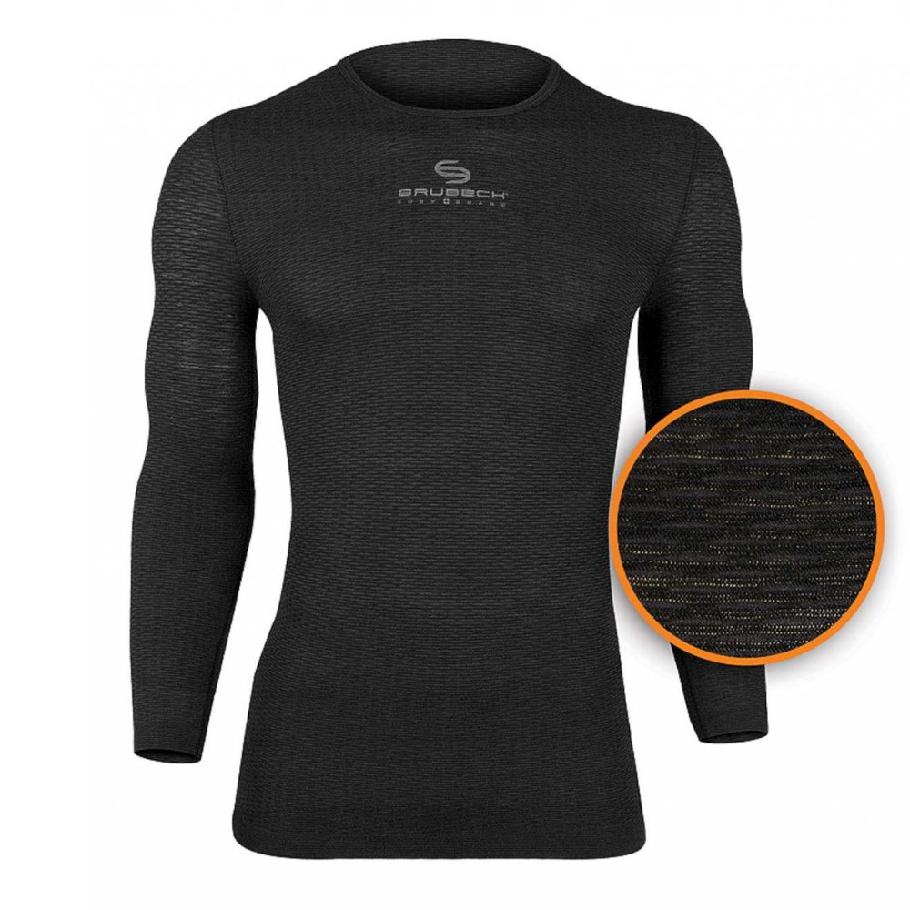 Unisex tričko Brubeck Base Layer s dlouhým rukávem  Graphite  M