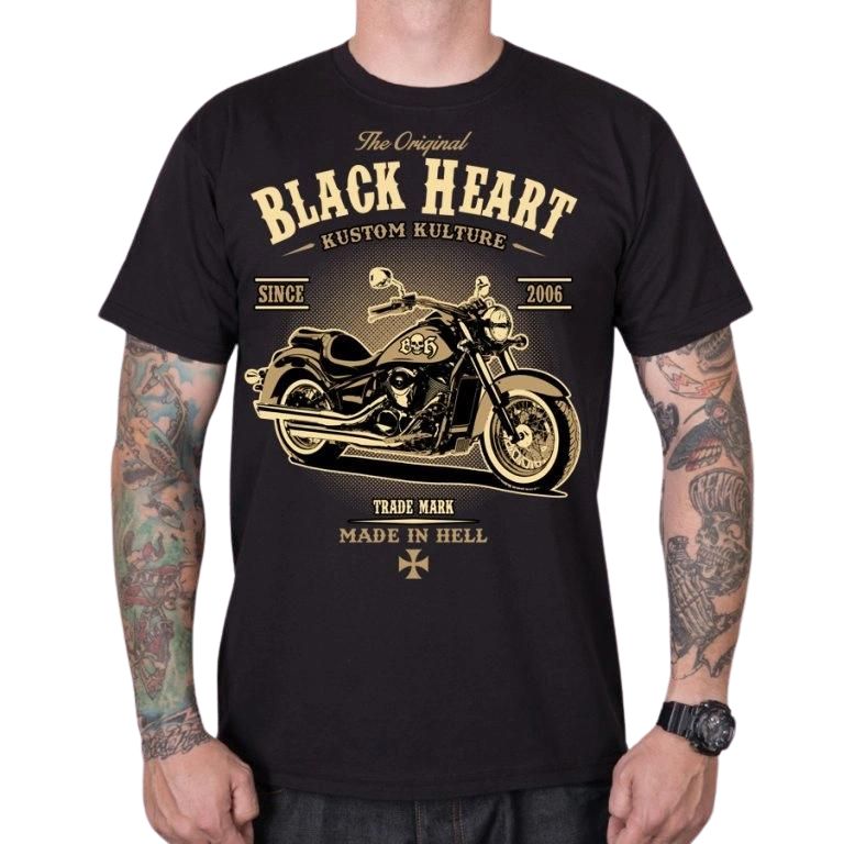 Triko BLACK HEART Harley  černá  XL